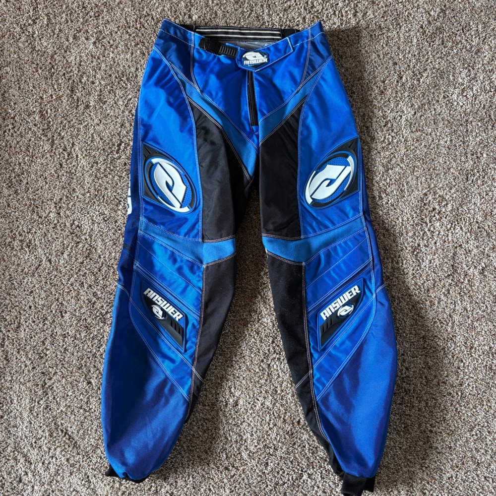 Answer Racing Syncron Motocross Pants Size 30 Youth Women Blue Black Dirt Bike‎